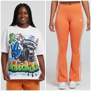NWT 2 pc XL T-shirt and leggings adidas originals matching outfit funky fresh